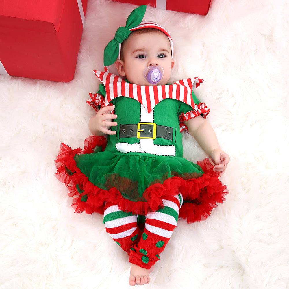 Baby Christmas Striped Romper