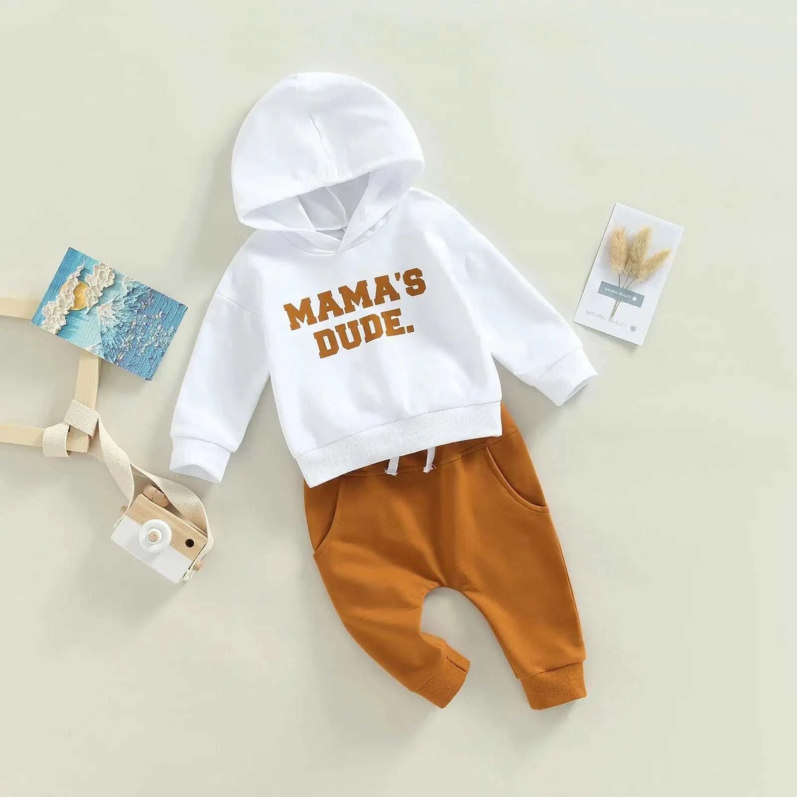 Baby Fall OutfitsOur Baby Boys 2Pcs Fall Outfits is the perfect way to keep your baby stylish this season! Featuring a long sleeve letter print hoodie and pocket pants set, your littKORSH KORSH Baby Fall Outfits